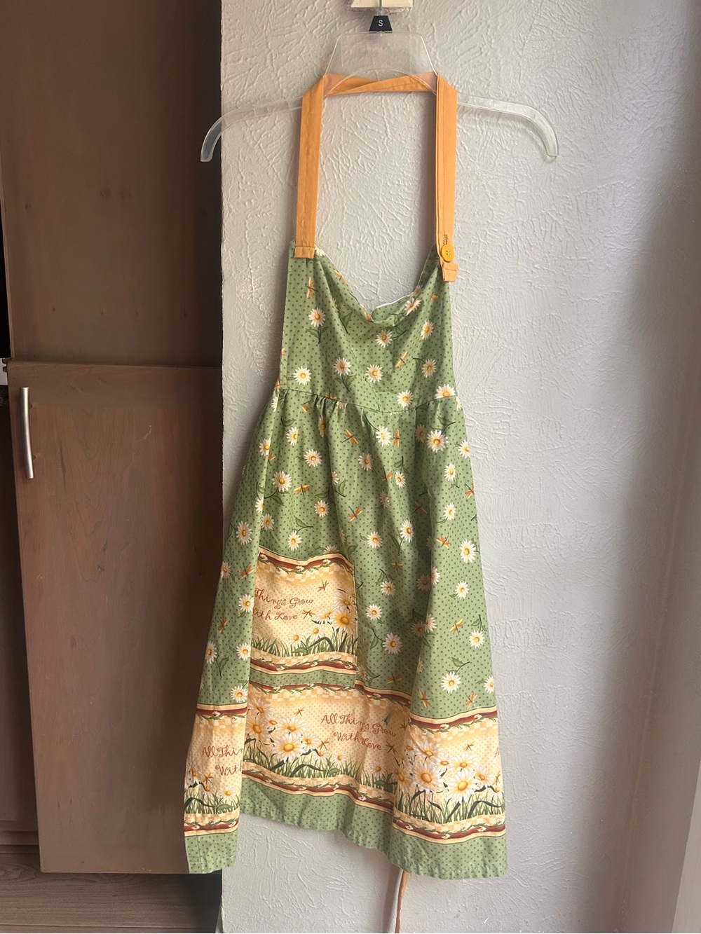 All Things Grow with Love apron dragonflies